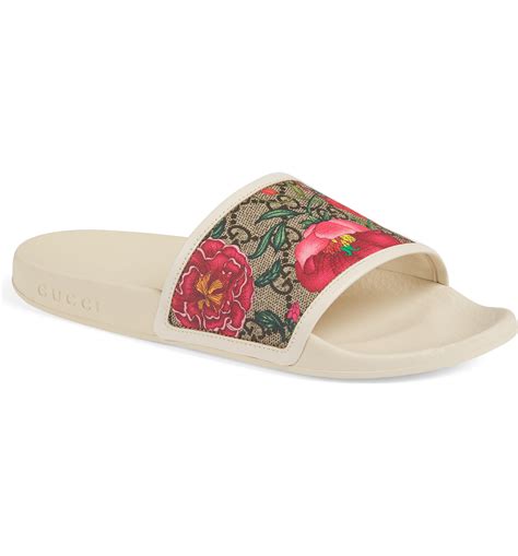 blue flower gucci slides womens|gucci floral slides nordstrom.